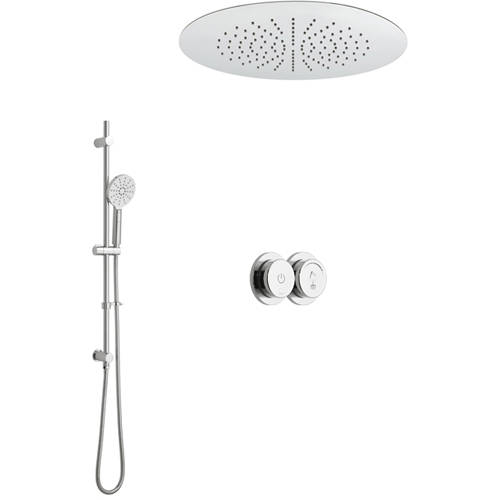 Larger image of Vado Sensori SmartDial Thermostatic Shower & Round Head & Slide Rail Kit.