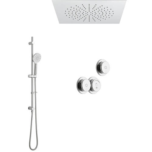 Larger image of Vado Sensori SmartDial Thermostatic With Square Head, Slide Rail & Remote.