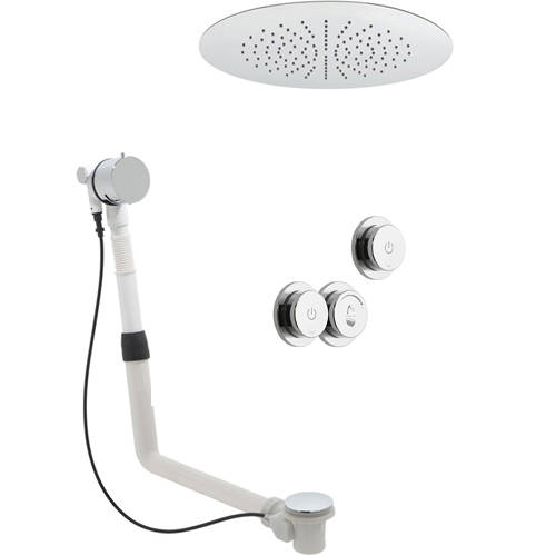 Larger image of Vado Sensori SmartDial Thermostatic, Round Head, Bath Filler & Remote.