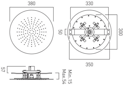 Technical image of Vado Sensori SmartDial Thermostatic, Round Head, Bath Filler & Remote.