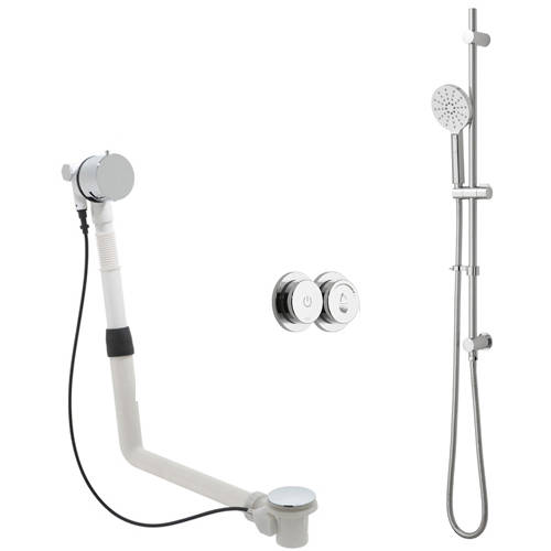 Larger image of Vado Sensori SmartDial Thermostatic Shower With Slide Rail Kit & Bath Filler.