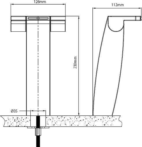 Technical image of Vado Summit High Rise Waterfall Basin Tap (Chrome).