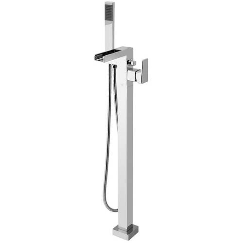 Larger image of Vado Synergie Waterfall Bath Shower Mixer Tap With Stand Pipe & Shower Kit.