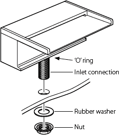 Technical image of Vado Synergie Waterfall Bath Spout (Chrome).