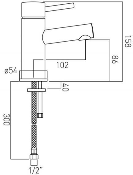 Technical image of Vado Zoo Basin & Bath Shower Mixer Tap Pack (Chrome).