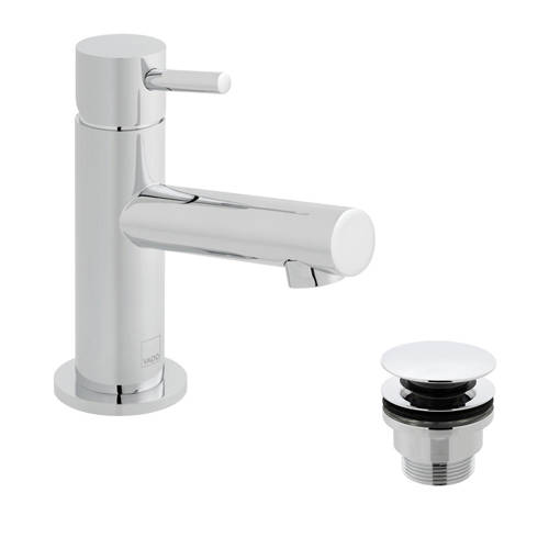 Vado Gold Zoo Mini Mono Basin Mixer Tap With Universal Waste (Chrome).