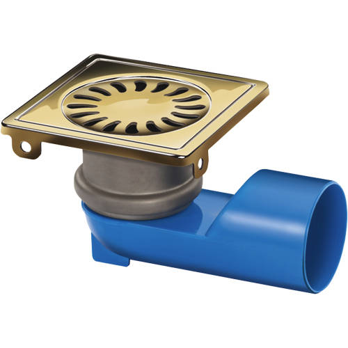 Larger image of VDB Shower Drains Square Shower Drain 100x100mm (Brass).