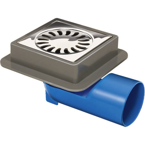 Larger image of VDB Shower Drains ABS Plastic Shower Drain 100x100mm (Steel Grate).