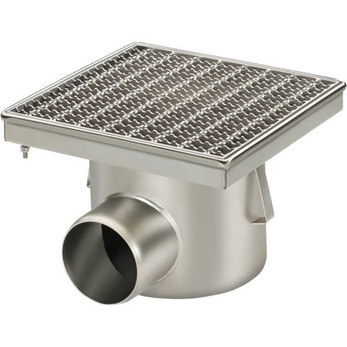 Larger image of VDB Industrial Drains Drain With Horizontal Outlet 300x300mm (Mesh).