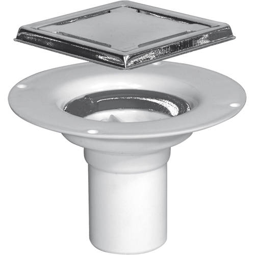 Larger image of VDB Shower Drains Poly Shower Drain With Clamping Ring 94x94mm.