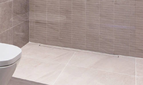Example image of VDB Tile Drains Shower Tile Channel 1000x50mm (Stainless Steel).