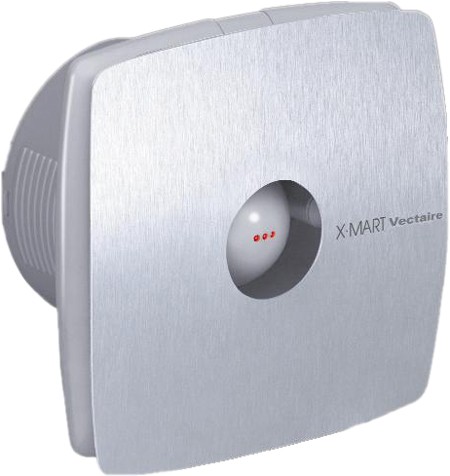 Larger image of Vectaire X-Mart Timer Extractor Fan, Humidistat. 100mm (Stainless Steel).