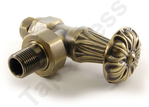 Example image of Crown Radiator Valves Abbey Manual & LS Angled Radiator Valves (Old Brass).