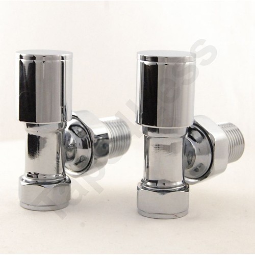 Example image of Crown Radiator Valves Apex Angled Radiator Valves (Chrome).