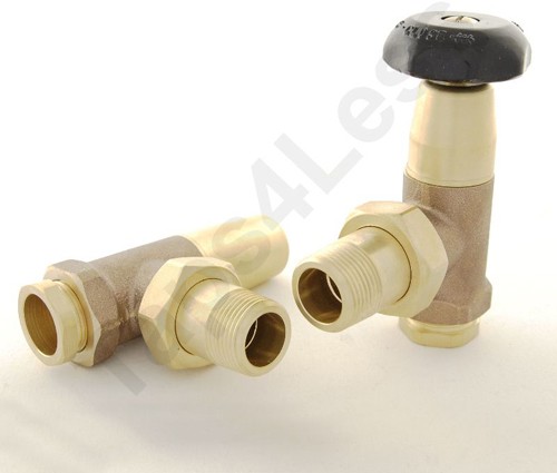 Larger image of Crown Radiator Valves Bradley 3/4" Angled Radiator Valves (Brass).