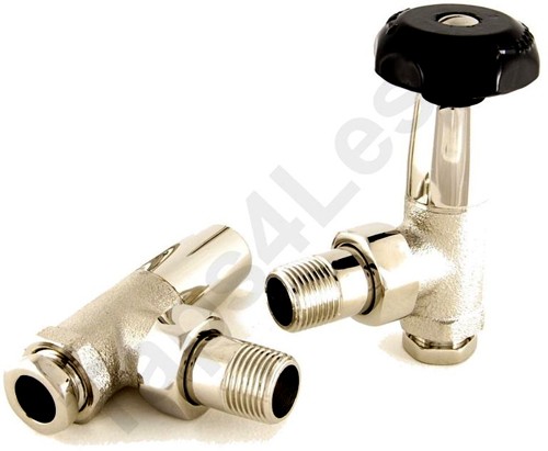 Larger image of Crown Radiator Valves Bradley 1/2" Angled Radiator Valves (Nickel).