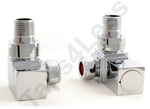 Example image of Crown Radiator Valves Cubex Corner Radiator Valves (Chrome).