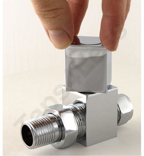 Example image of Crown Radiator Valves Cubex Straight Radiator Valves (Chrome).