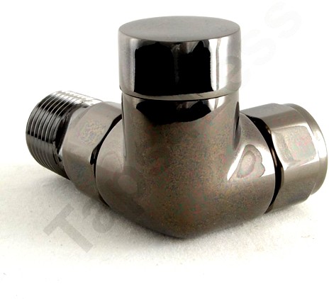 Example image of Crown Radiator Valves Milan Corner Radiator Valves (Black Nickel).