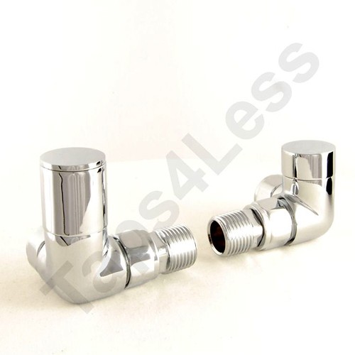 Larger image of Crown Radiator Valves Milan Corner Radiator Valves (Chrome).