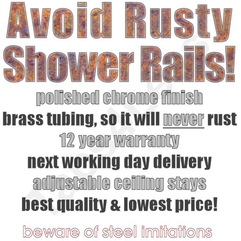 Example image of Chrome Rails Round Shower Curtain Rail With Wall Bracket (Chrome).