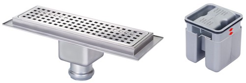 Example image of Waterworld Rectangular Wetroom Shower Channel, Bottom Outlet. 400x100mm.