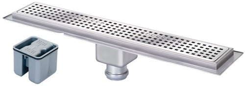 Example image of Waterworld Rectangular Wetroom Shower Channel, Bottom Outlet. 800x100mm.