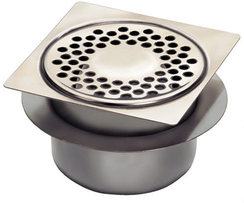 Larger image of Waterworld Stainless Steel Gully With Bottom Outlet. 150x150mm