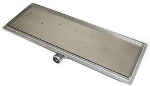 Larger image of Waterworld Stainless Steel Wetroom Tile Drain With Frame. 1020x200mm.
