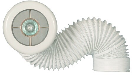 Example image of Xpelair BriteX In Line Extractor Fan Kit With White Inlet Grill & Light (100mm).