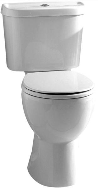 Larger image of Xpress Assist Raised Toilet With Push Flush Cistern & Seat.