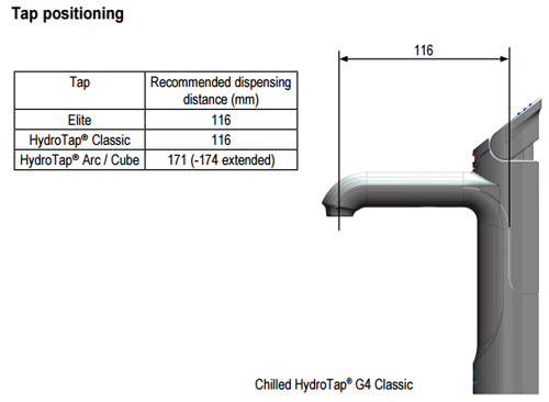 Technical image of Zip G5 Classic Filtered Chilled Water Tap (41 - 60 People, Bright Chrome).