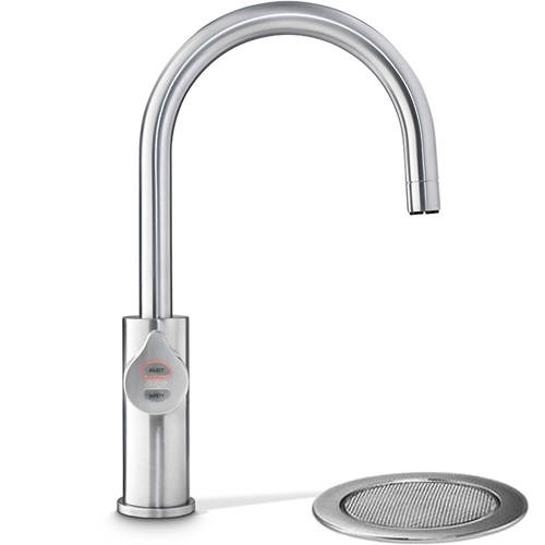Example image of Zip Arc Design Filtered Boiling Water Tap & Font (41 - 60 People, Brushed Chrome).