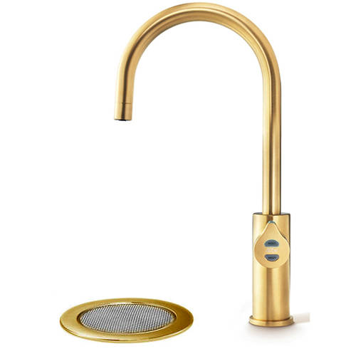 Example image of Zip Arc Design Filtered Boiling Water Tap & Font (41 - 60 People, Brushed Gold).