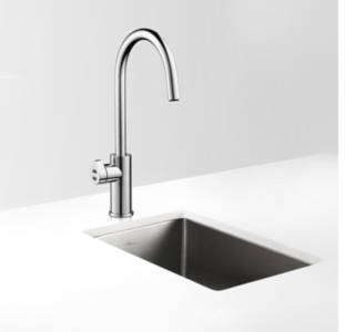 Example image of Zip Arc Design Filtered Boiling Hot & Ambient Water Tap (Brushed Chrome).