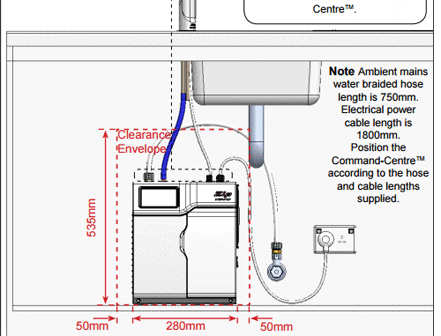 Technical image of Zip Arc Design Filtered Chilled Water Tap (Gloss Black).