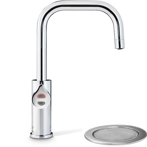 Example image of Zip Cube Design Boiling, Chilled, Sparkling Water Tap & Font (Bright Chrome).