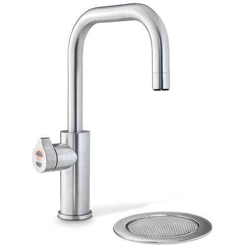 Larger image of Zip Cube Design Boiling, Chilled, Sparkling Water Tap & Font (Brushed Chrome).