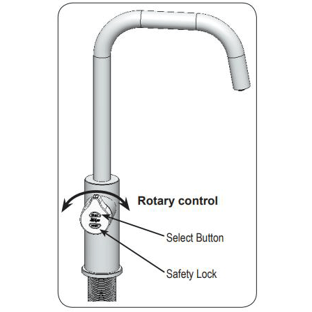 Technical image of Zip Cube Design Filtered Boiling & Chilled Water Tap (Brushed Chrome).