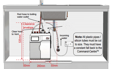 Technical image of Zip Cube Design Filtered Boiling Hot Water Tap (Bright Chrome).