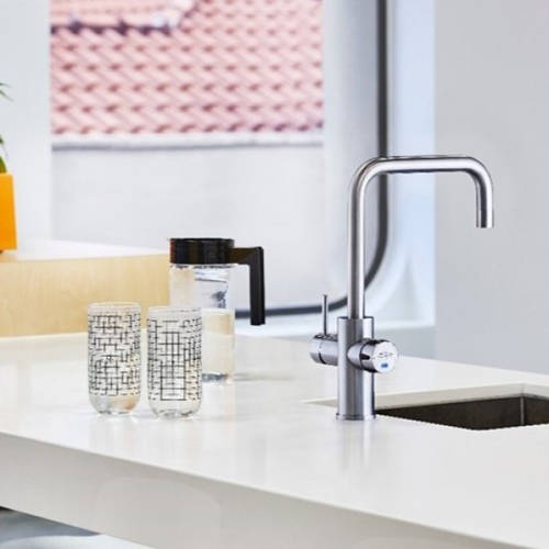 Example image of Zip Cube Design AIO Filtered Chilled Water Tap (Bright Chrome).