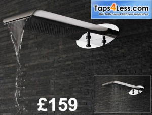 www.taps4less.com waterfall shower head